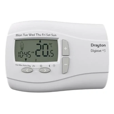 Image of Drayton 22092 White Digistat +2RF/+3RF Wireless Programmable Room Thermostat Hanicks