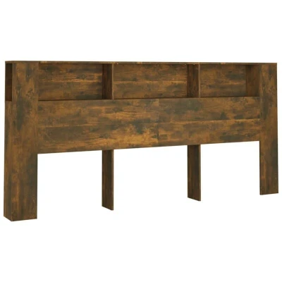 Image of vidaXL Headboard Cabinet Smoked Oak 220x18.5x104.5 cm