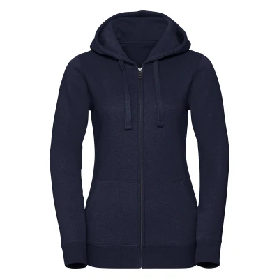 Image of Russell Athletic Womens/Ladies Authentic Zipped Hoodie (Indigo Melange) Multicolour Size X Small