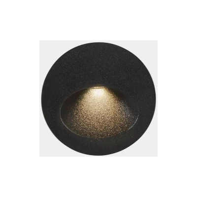 Image of Bat Outdoor LED Recessed Wall Light Round Urban Grey IP65 2.2W 3000K