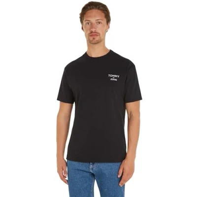Image of Tommy Jeans Men Short Sleeve T Shirt Crew Neck, Black (Black), S
