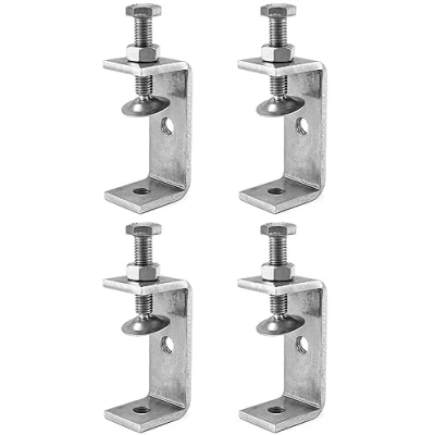 Image of QWORK 4Pcs 304 Stainless Steel C Clamp Tiger clamp, Heavy Duty for Home Improvement and Automotive Repair, Style 1