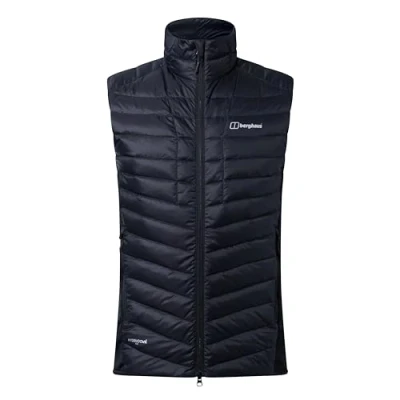 Image of Berghaus Men&#039;s Tephra Stretch Reflect 2.0 Vest Jacket Gilet Extra Warmth Packable Lightweight Polartec, Black, M