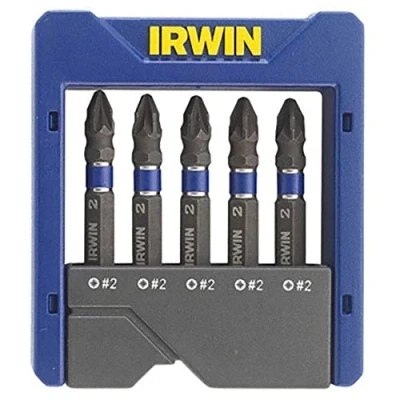 Image of Irwin 1923435 PZ2 Impact Screwdriver Pocket Bit Set, Pack of 5