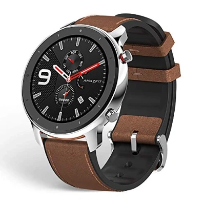 Image of Amazfit GTR 47mm Smartwatch with All Day Heart Rate and Activity Tracking,24 Days Battery Life (Stainless Steel),standard size