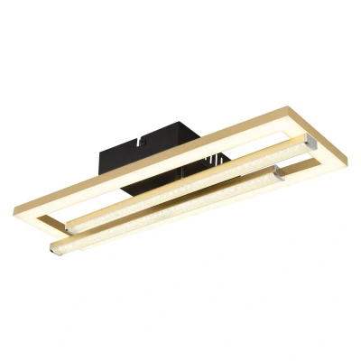 Image of Highway Integrated LED Semi Flush Ceiling Light Matt Gold 2x 4000K