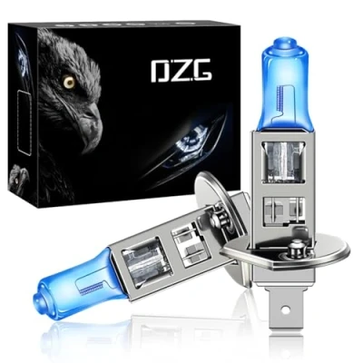 Image of DZG H1 Halogen Bulbs 55W 5000K Super Bright White Headlight 12V Auto Lamps Fog Light DRL, 2 Pieces
