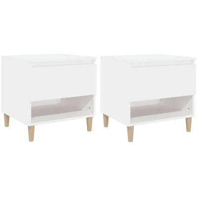 Image of vidaXL Bedside Tables 2 pcs White 50x46x50 Engineered Wood