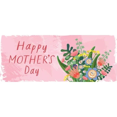 Image of PARTYRAMA.CO.UK Happy Mother&#039;s Day Wild Flowers PVC Party Sign Decoration 60cm x 25cm