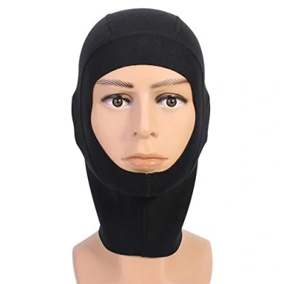 Image of Keenso Unisex diving Cap, 1mm/3mm Black Neoprene Scuba Cap Snorkeling wetsuit hood Surf Divers Hat for Sun Resistant, Bind Hair and Moisturize(S 1mm) divingscuba