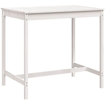 Image of vidaXL Garden Table White 121x82.5x110 cm Solid Wood Pine