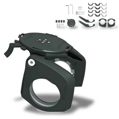 Image of SKS GERMANY COMPIT [2nd Gen] angle adjustable mobile phone holder for mounting on the handlebar (smartphone bikes &amp; e bikes, clamp 22.2 35 mm, horizontal/vertical attachment)