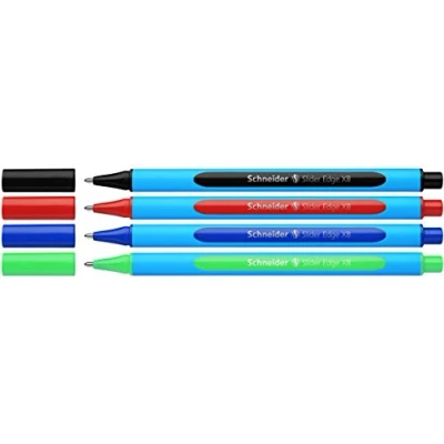 Image of Schneider Slider Edge Pastel XB Ballpoint Pen, Triangular Pen with (extra broad) Line Width 4 Items Standard colours