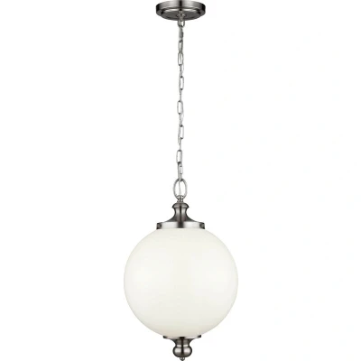 Image of Parkman 1 Light Large Globe Ceiling Pendant Brushed Steel, E27