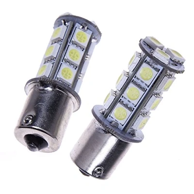 Image of AR 2x 382 P21W 1156 BA15s Bulb White LED 18 SMD Reverse Tail Stop Indicator Light DRL
