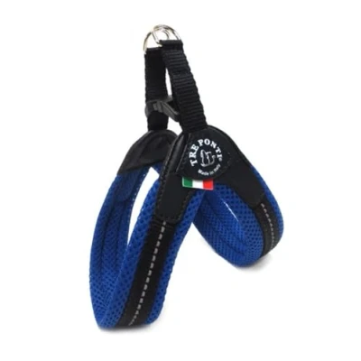 Image of Tre Ponti Fibbia Small Dog Mesh Harness, 3.5 cm, Light Blue