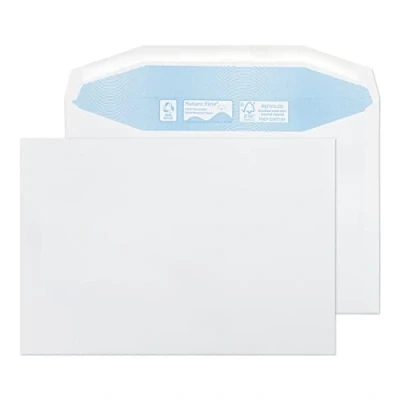 Image of Blake Purely Environmental C5+ 162 x 238 mm 90 gsm Nature First Recycled Mailer Gummed Envelopes (RN032) White Pack of 500