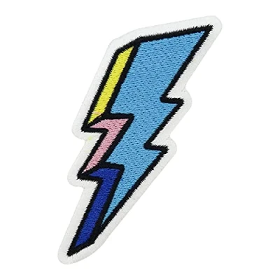 Image of Small Blue Lightning Patch to Iron on Denim Jackets Patches, Moon Embroidery Patch, Stars ironable Weather Badges Finally Home