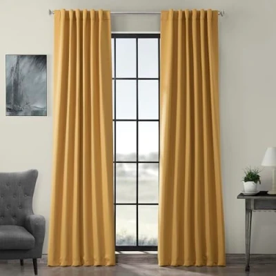Image of HPD Half Price Drapes Room Darkening Curtains 84 Inches Long for Bedroom &amp; Living (1 Panel), 50 X 84, Marigold