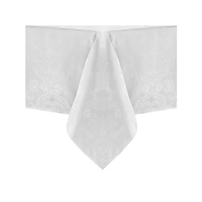 Image of Elrene Damask Tablecloth, Polyester, White, 60&quot; x 84&quot; Oblong/Rectangle