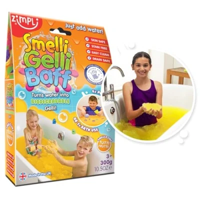 Image of Smelli Gelli Baff Tutti Frutti from Zimpli Kids, 1 Bath or 6 Play Uses, Magically turns water into thick, colourful goo, &amp; Sensory Learning Gift, Montessori Toys, Educational Toy for Child