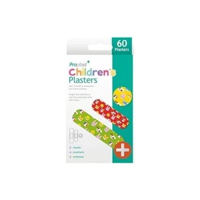 Image of Proplast Plasters Assorted 60 Pieces per Pack Unicorn &amp; Rainbow/Animals/Bright Neon (Children Plasters)