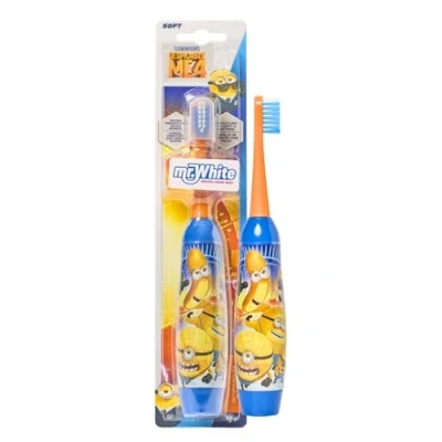 Image of Minions Battery Powered Toothbrush for Kids Soft Bristles, Vibrating Technology Superior Cleaning, Gentle on Teeth &amp; Gums, Easy Grip Handle, Includes 1 AA Battery, Suitable Ages 4+