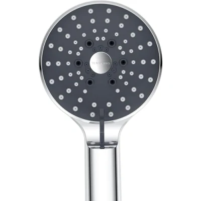 Image of YEAUPE PRO Shower Head High Pressure 6 Jet Modes,Round Large (Φ100mm),Universal G1/2 Connectors,Rain Bathroom Handheld for Electric Showerheads,Silicone Panel,Black