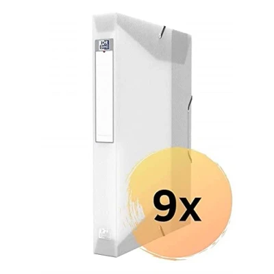 Image of Elba Hawaii M499626FL Box File A4 0.7 mm Polypropylene for Approx. 400 Sheets Pack of 9 Clear