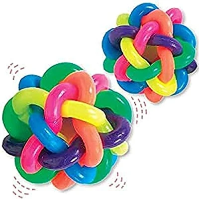 Image of Baker Ross P5613 Rainbow Spaghetti Balls, Perfect for Children to Play With Alone or Friends, Ideal Outdoor Use (Pack of 5)