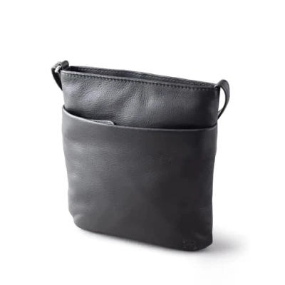 Image of Lexi Leather Cross Body Bag in Black