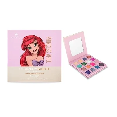 Image of MAD BEAUTY Disney Pure Princess Ariel Little Mermaid Sixteen Shade Palette With Mirror, Self Care Cosmetic Gift
