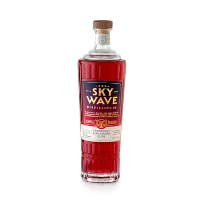 Image of Sky Wave Gin Premium Small Batch Gin, 700ml Raspberry And Rhubarb 42% ABV Handcrafted Micro Craft Distilled In Oxfordshire Made With 100% British Grain