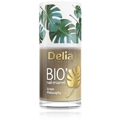 Image of Delia Cosmetics Bio Green Nail Polish SATIN Vegan Friendly Perfect Opacity and Shine Easy Fast Application Natural Ingredients Long Lasting Color up to 6 Days 11ml