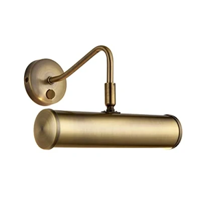 Image of Traditional Style Adjustable Swan Neck Picture Light Lighting (Antique Brass, 23cm)