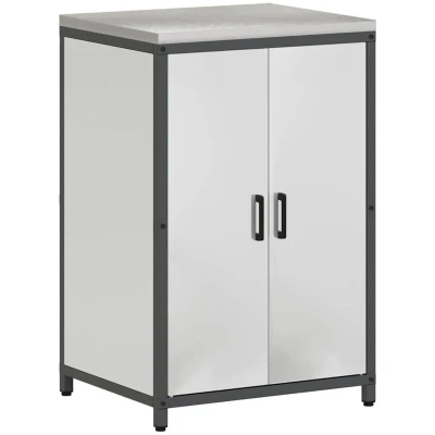 Image of Kitchen Storage Cabinet with Shelf Door Silver Galvanised steel Vidaxl