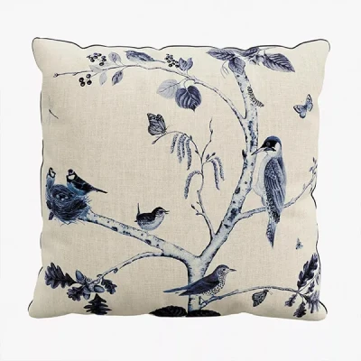 Image of Sanderson Woodland Chorus Cushion 45X45cm Blue Grey