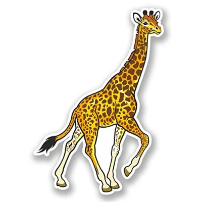 Image of 2 x Giraffe Vinyl Sticker Bike Laptop Helmet Car Fun Gift Animal Kids #4431 (7cm Wide 10cm Tall)