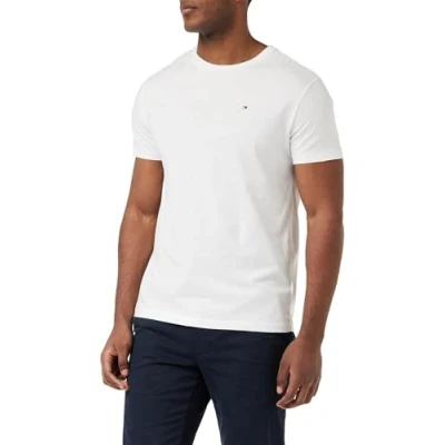 Image of Tommy Hilfiger Men&#039;s T Shirt Logo For Men Crew Neck Mens Shirts 100% Organic Cotton Jersey