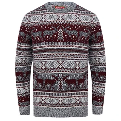 Image of Tokyo Laundry Reynisfjall Christmas Jumper in Oxblood Merry S