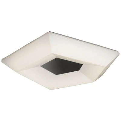 Image of City Flush Ceiling 28W LED Large 3000K, 2800lm, Polished Chrome, White Acrylic