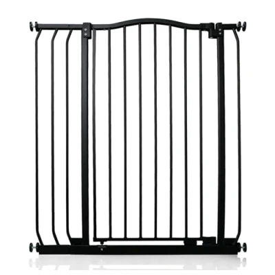 Image of Safetots Extra Tall Curved Top Safety Gate, 80cm 89cm, Matt Black, 100cm in Height, Pressure Fit Stair Baby Gate for Doors Hallways and Spaces, Barrier, Easy Installation