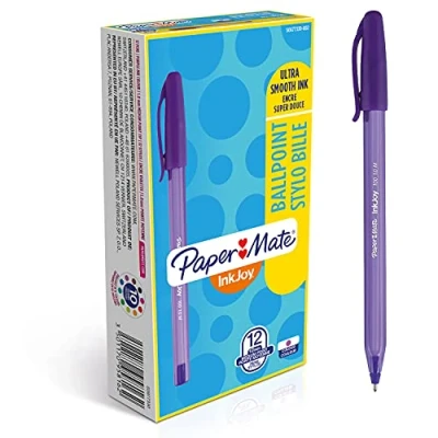 Image of Paper Mate InkJoy 100ST Ballpoint Pen Medium Point (1.0mm) Violet 12 Count