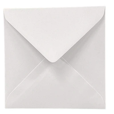 Image of 50 WHITE 100gms SQUARE GUMMED ENVELOPES 155mm x (6&#039;&#039; 6&#039;&#039;)