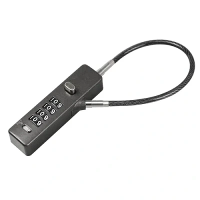 Image of RESET 028 Combination Cable Lock Versatile 12&quot;/24&quot;/48&quot; Sizes, 4 Digit Resettable Code, Sturdy Steel Rope for Bikes, Lockers, Cabinets, Wardrobes, Small Fences Durable Security Black