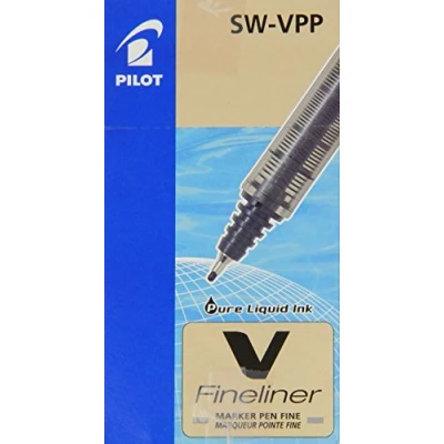 Image of Pilot V Fineliner Liquid Ink 1.2 mm Tip Blue, Box of 12