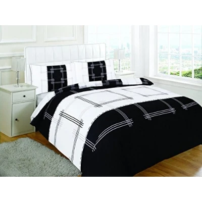 Image of Artistic Fashionista Luxury &amp; Modern CAMPUS Duvet/Quilt Cover Pillowcases Bedding Set Printed Range (King, Black/White)