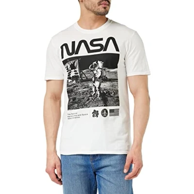 Image of Nasa Men&#039;s Salute T Shirt, White, L UK