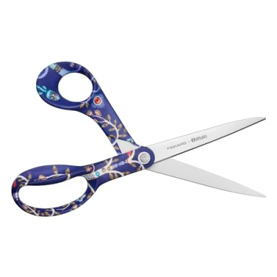 Image of Fiskars X Iittala Taika 1071490 Scissors with Design, Right Handed, Length 21 cm, Stainless Steel Blades, Blue