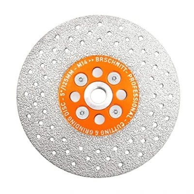 Image of Diamond Granite Cutting Wheel,BRSCHNITT 125mm Vacuum Brazed Angle Grinder Blade with M14 Flange for Grinding Beveling Shaping Rounding Granite,Porcelain,Tile,Stone,Marble,Quartz